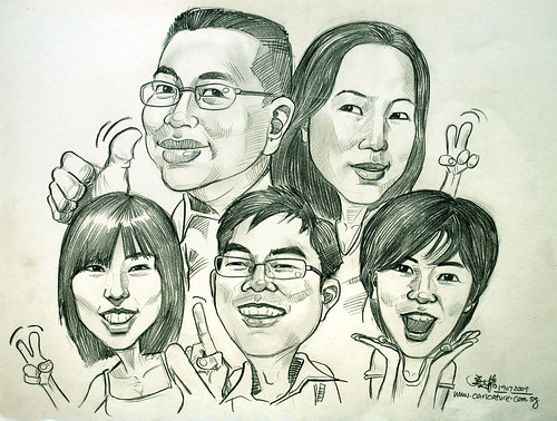 family caricatures in pencil 190709