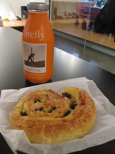Hipster juice and chocolate roll from Cartet - $6