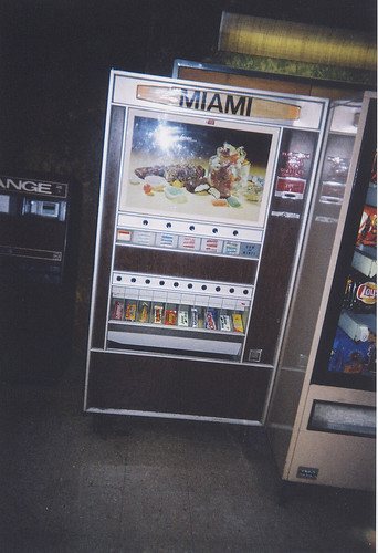 Candy vending machine inside Marzano's Miami Bowl. Chicago Illinois. September 2004.