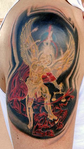 archangel michael tattoos. St, Michael Abstract Tattoo