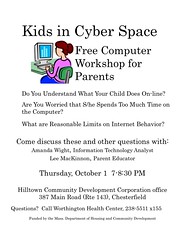 Kids in Cyber Space - Free Computer Workshop for Parents (October 1st, 2009)