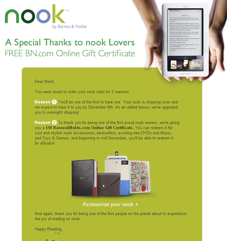 tatus nook. Unfortunately, today we learned that the Nook wouldn't be available in 
