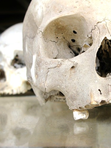 Skulls at Choeung Ek Killing Fields - Phnom Penh, Cambodia