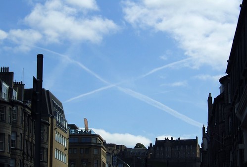 the Castle, the sky, the Saltire