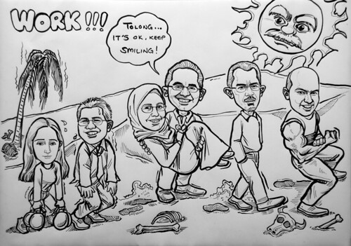 Caricatures for Morgan Stanley 3 in ink
