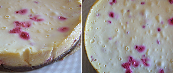 Baked raspberry cheesecake