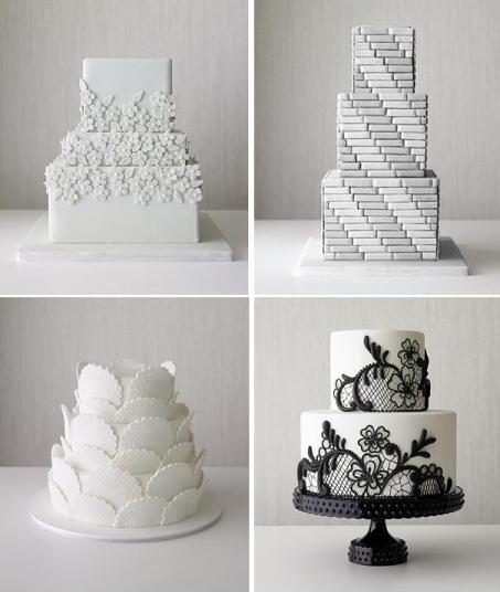 white wedding cakes via Real Simple