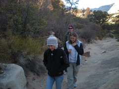 Rachel, Emma, Dennis Hiking Calico Tanks Trail