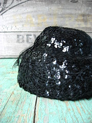 two-tiered sequins cocktail hat
