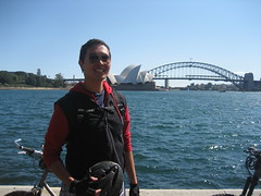 In front of the Opera House and Harbour Bridge