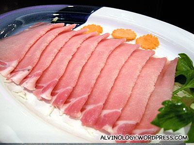 Thin slices of pork