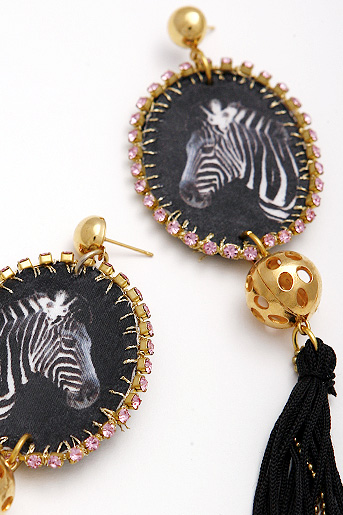sparkling zebra earrings