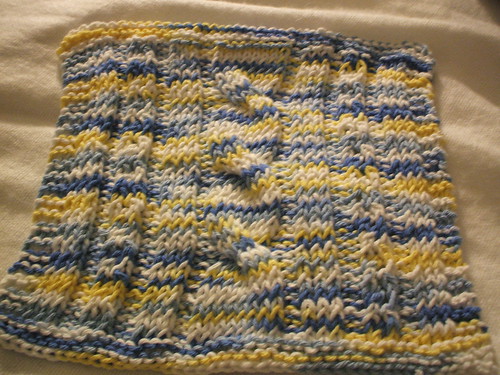 cables and lace dishcloth