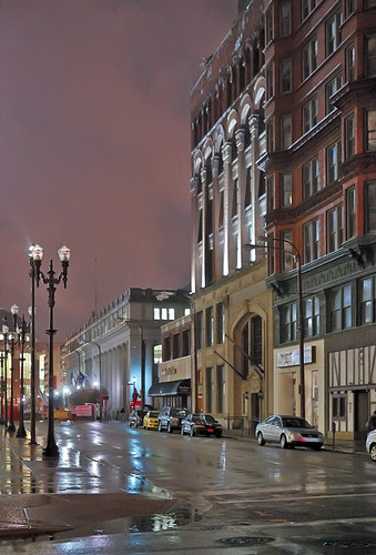 Downtown Saint Louis, Missouri, USA - at night in the rain 3