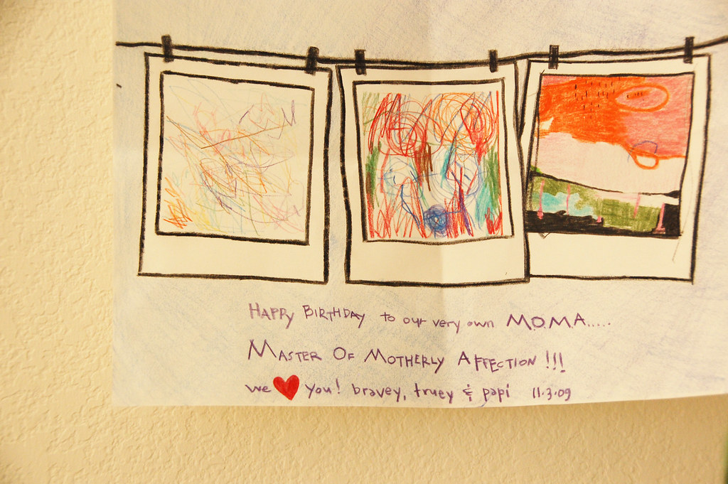 my birthday card from my 3 artists