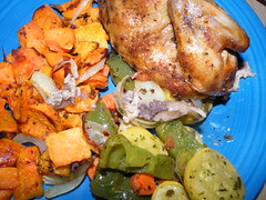 Cornish hen with vegetables