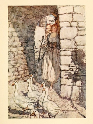 017-La chica de los gansos- Snowdrop & other tales 1920- Grimm-Ilustrada por Rackham