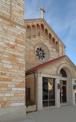 Saint Mary Roman Catholic Church, in Trenton, Illinois, USA - exterior front