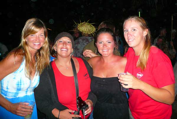 Elizabeth, Devyn, me, and Carlee at the Full Moon Party