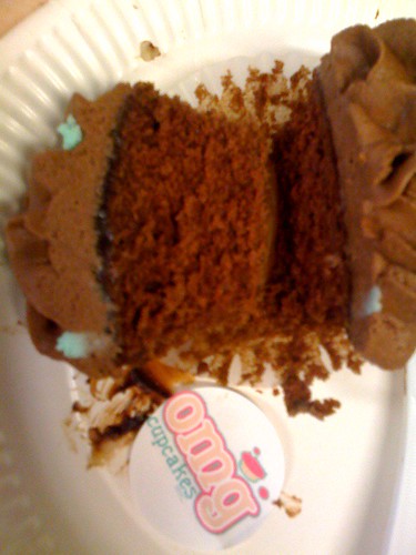 Inside OMG Cupcakes chocolate peppermint cupcake