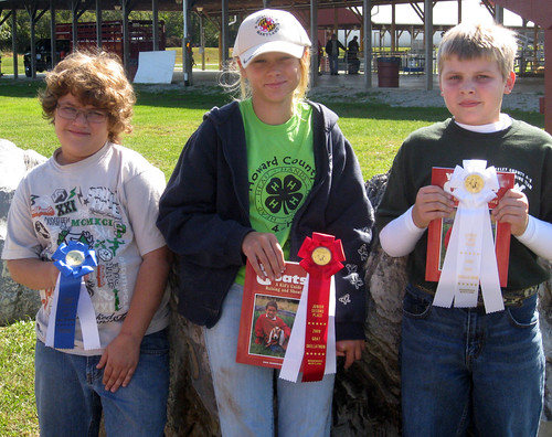 Junior goat skillathon winners (L-R) Kameron Dorsey, Maggie Goodmuth, and Cameron Lafevre.