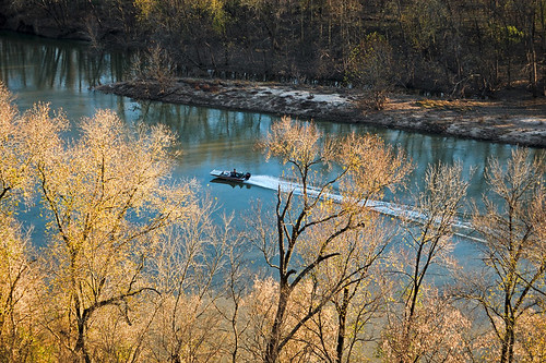 Castlewood State Park, in Saint Louis County, Missouri, USA - powerboat on the Meramec River 2