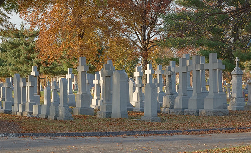 Saints Peter and Paul Catholic Cemetery, in Saint Louis, Missouri, USA - priests' graves