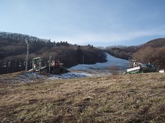 オープン予定日前日の藻岩山スキー場
