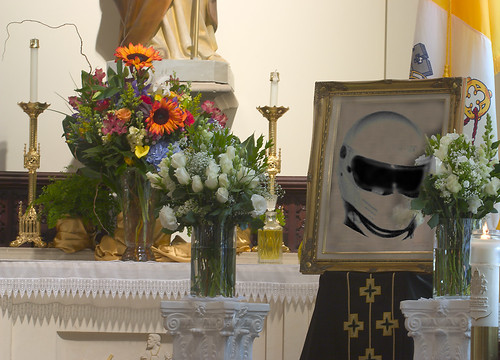 Funeral for a Stig, image showing Stig helmet at a funeral setting