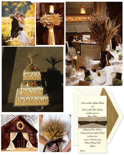 gold and brown wedding favors