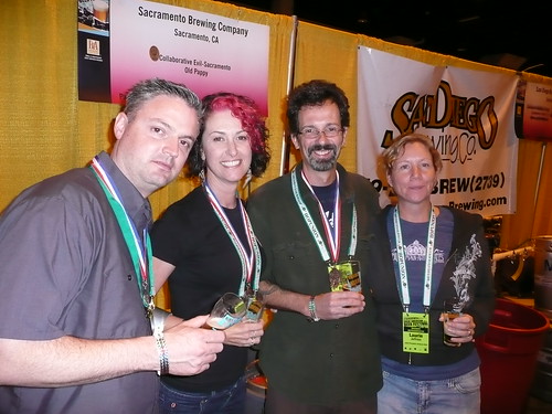 Vinnie & Natalie Cilurzo, from Russian River, with Ron & Laurie Jeffrie, from Jolly Pumpkin