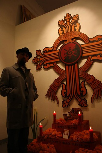 Oscar Magallanes and his altar installation 2