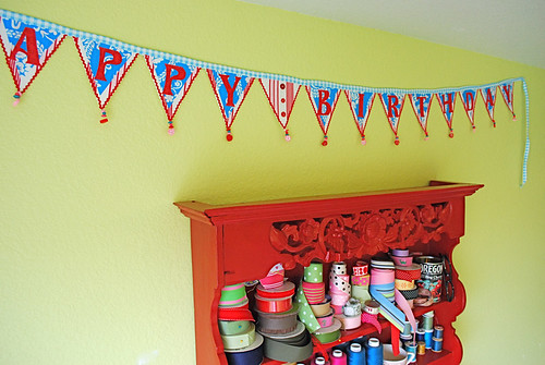 Birthday Banner and cabinet