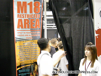 M18 movie screening? No, its the booth for the M18 Nintendo Wii games