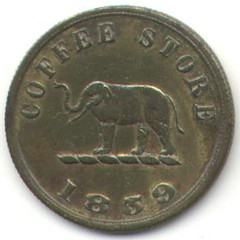 1859 Scott Coffee token, Ceylon (reverse)