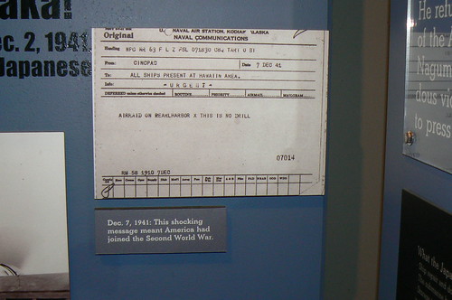 Telegram announcing Pearl Harbor attack - This is no drill