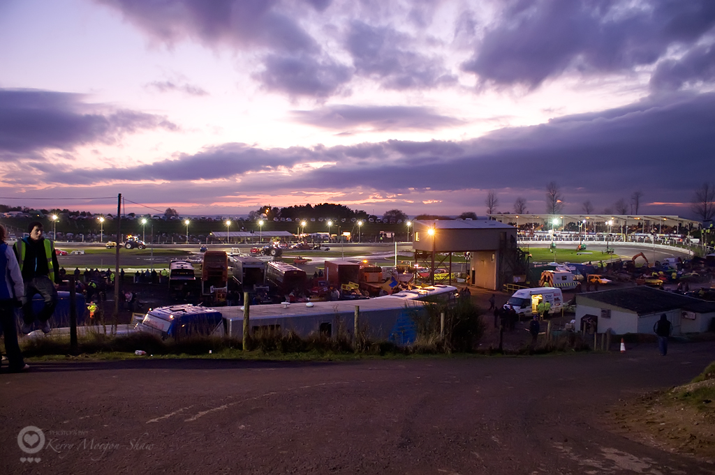 Hednesford Raceway at dusk