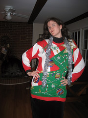 jane in her tacky christmas sweater
