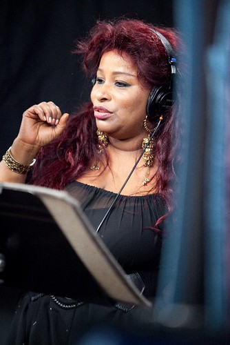 Chaka recording the theme song to Wedlock or Deadlock