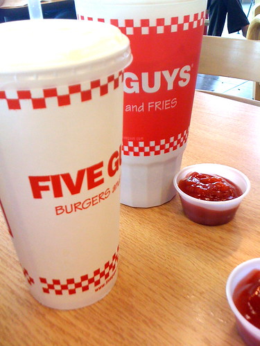 Doing 5 guys for lunch... and having fun saying so.