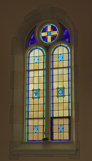 Saint Gertrude Roman Catholic Church, in Grantfork, Illinois, USA - stained glass window