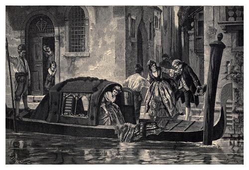 028-Las gondolas en Venecia-Italian pictures drawn with pen and pencil 1878