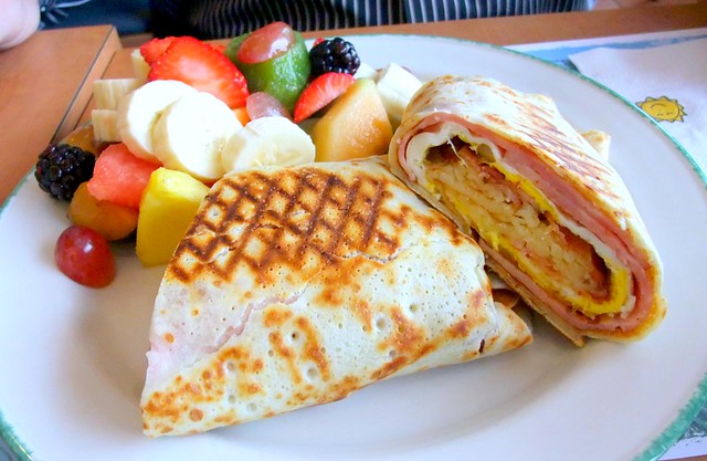 Ham and Cheese Wrap with Fresh Fruits