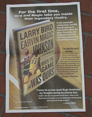 Ad for Larry Bird/Magic Johnson book on back o...