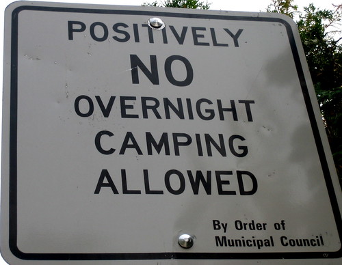 No camping