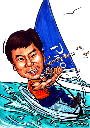 Sailing caricature