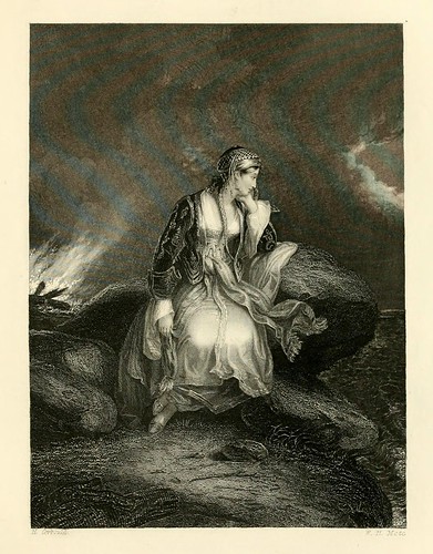 018-Medora esperando el regreso de Conrad-The gallery of engravings (Volume 1) 1848