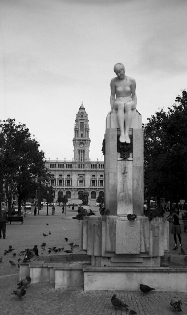 Young lady mooning City Hall