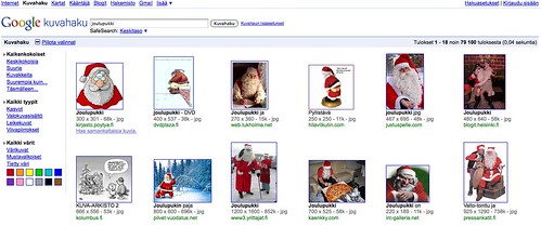 Joulupukki Googlen kuvahaussa