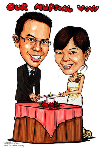 wedding couple caricatures solemnisation